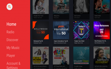screenshoot for Gaana for Android TV